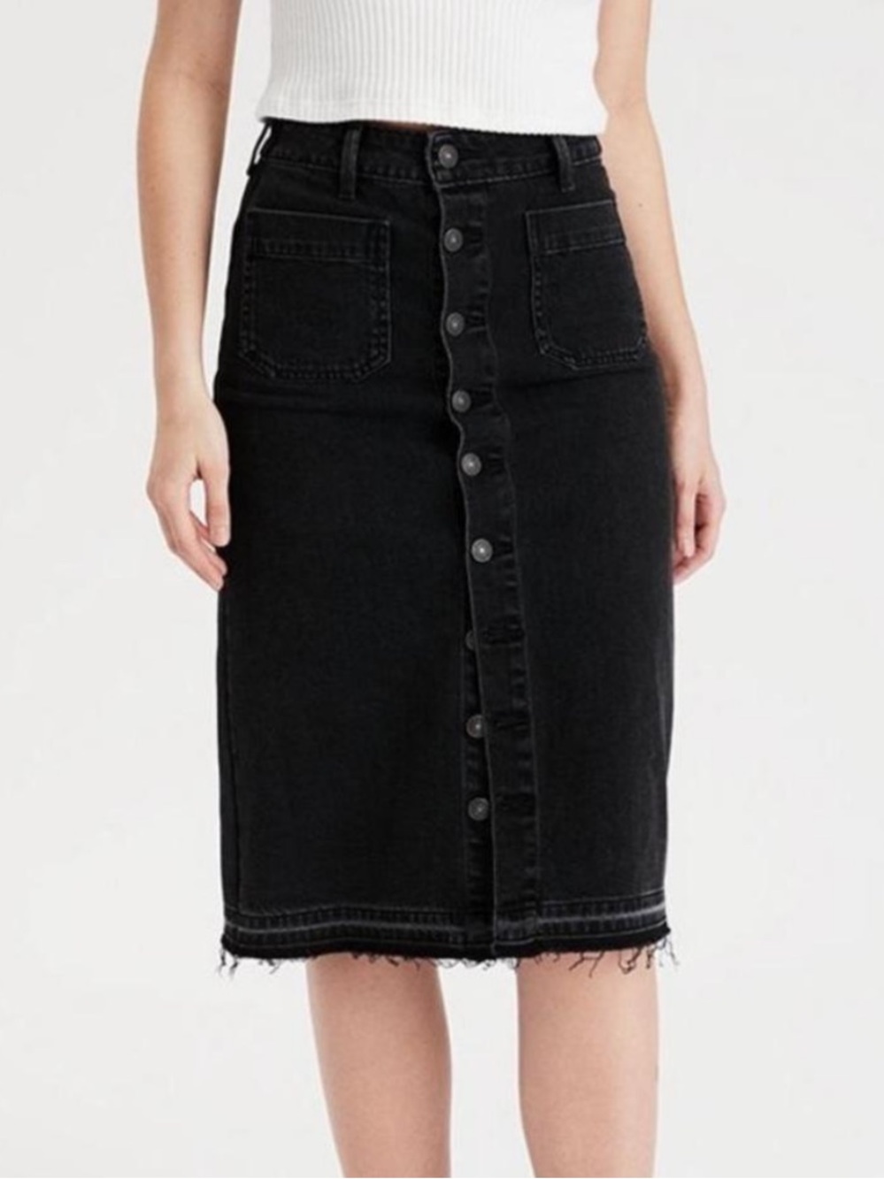 American Eagle Denim Midi Skirt